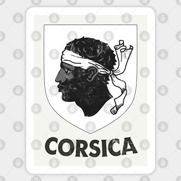 Corsica ---- Vintage Style Crest Design Sticker by DankFutura